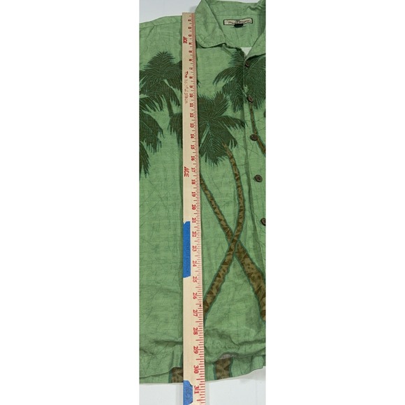 Tommy Bahama 100% Silk Men's Large Palm Trees Relax‎ Wood Buttons - Picture 7 of 9